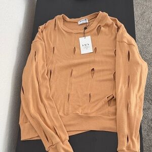 LNA Women's Camel Cutout Sweatshirt